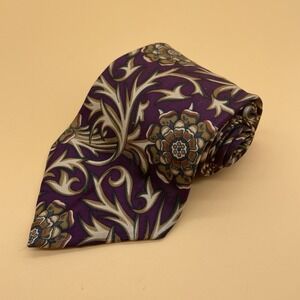 Brittania Men's Tie Multi Color 100% Polyester Made USA Purple Maroon Brown Used